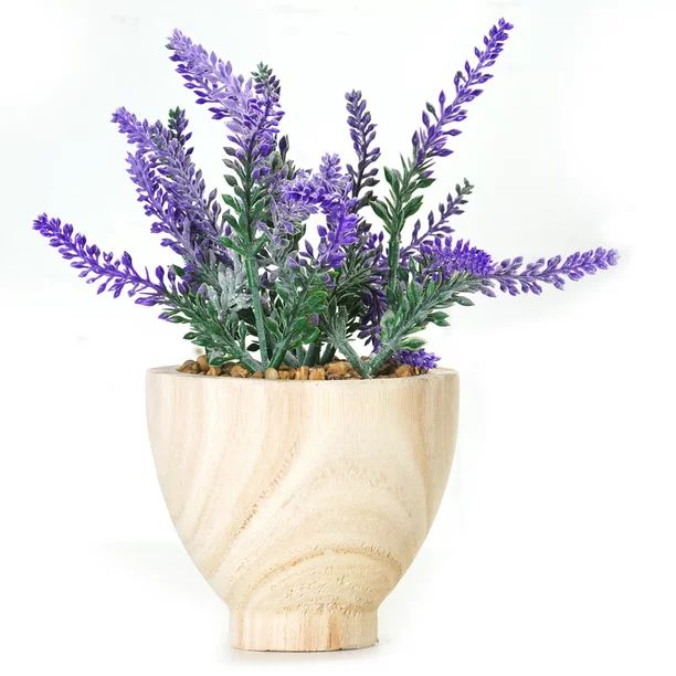 Crystal Art Gallery Artificial Lavender Purple Plant in Wood Pot Tabletop Decor Plant Height 9.5"... | Walmart (US)