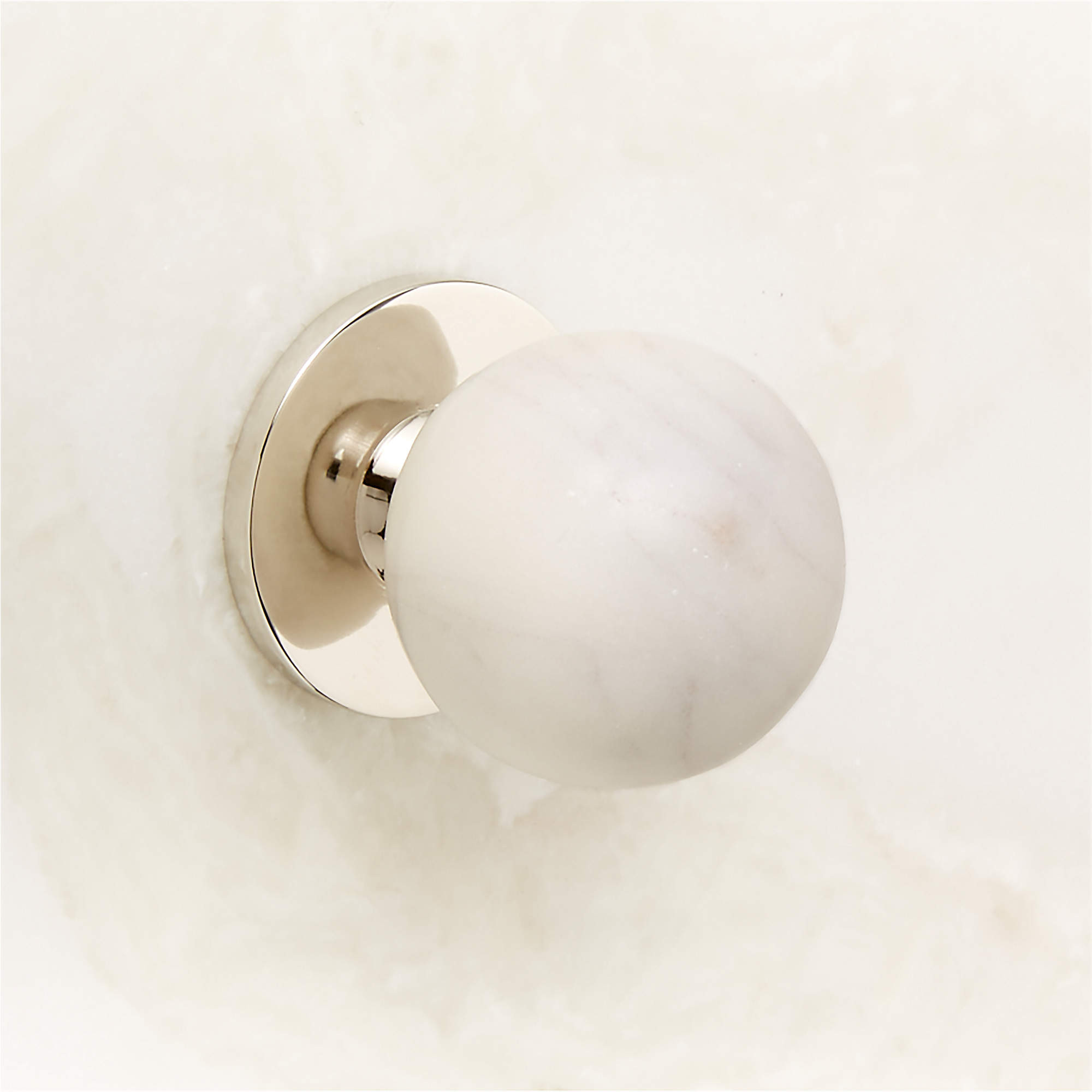 Avery Polished Nickel and Carrara Marble Cabinet Knob 1.25'' + Reviews | CB2 | CB2