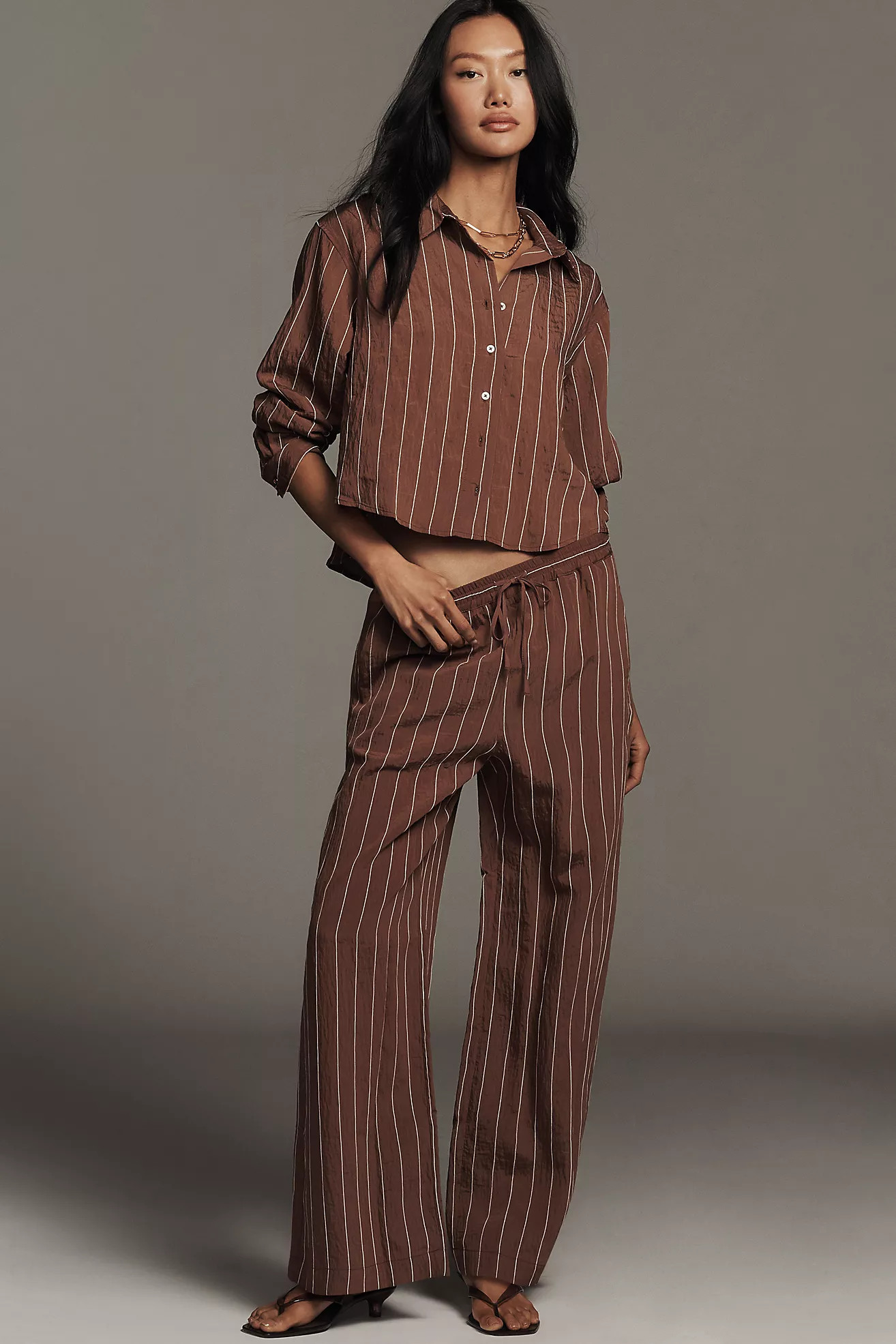 The Brooklin Tie-Front Printed Pull-On Pants by Maeve | Anthropologie (US)