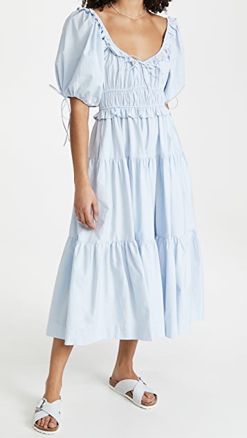 Poplin Tiered Midi Dress | Shopbop