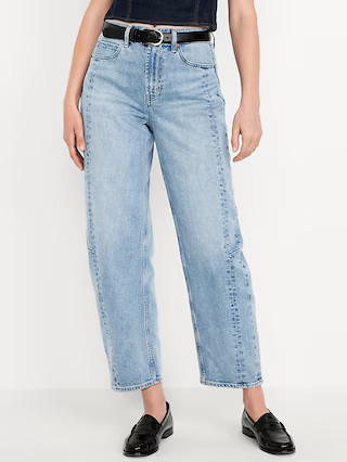 High-Waisted Barrel Ankle Jeans | Old Navy (US)