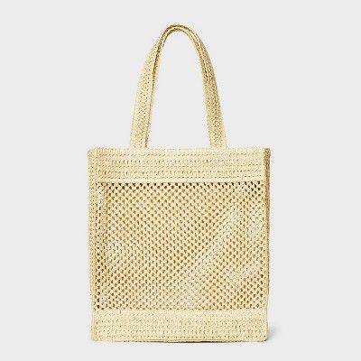 Stripe Straw Crochet Tote Handbag - Universal Thread™ | Target