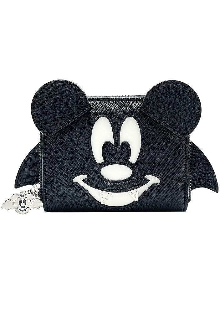 Loungefly X LASR Exclusive Disney Mickey Bat Zip Wallet - Black - Fashion Accessory Cute Wallet H... | Amazon (US)