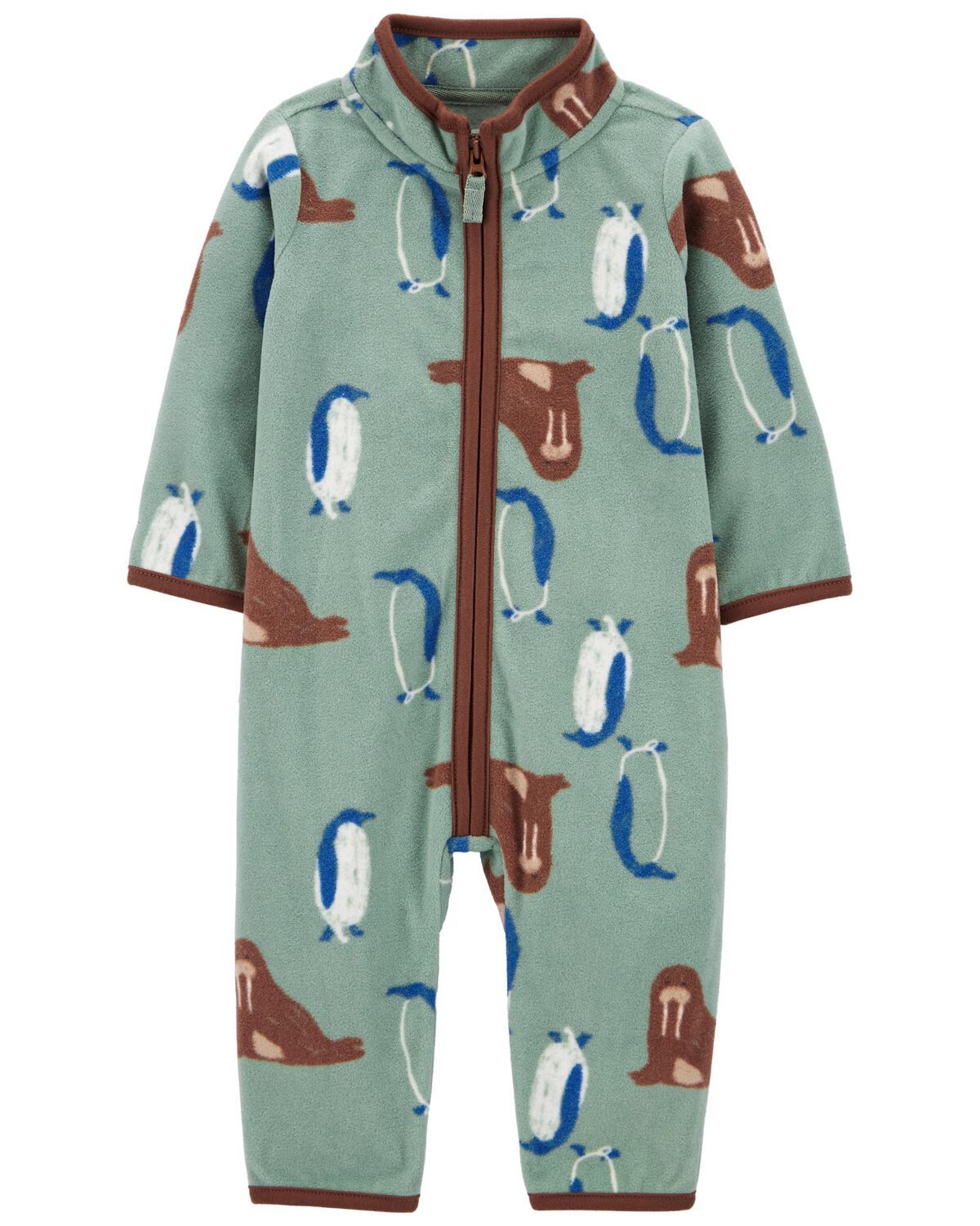 Green Baby Penguin Fleece Jumpsuit | carters.com | Carter's