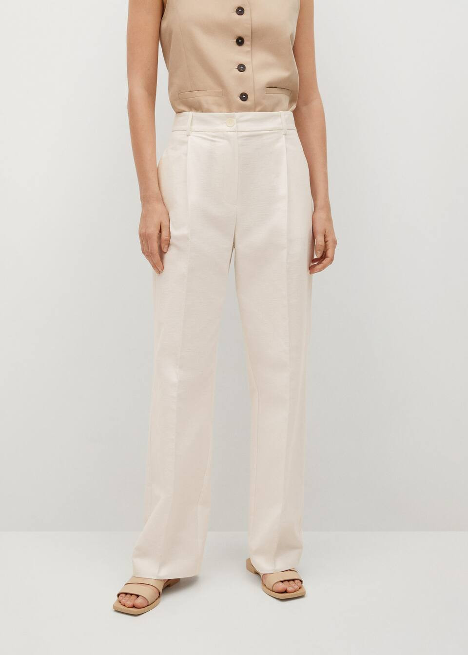 Pleat straight trousers | MANGO (UK)