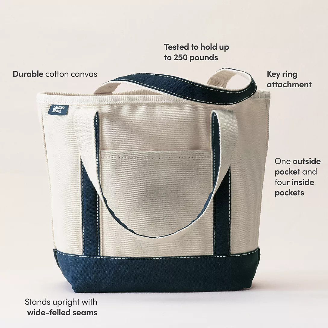 Medium 5 Pocket Open Top Canvas Tote Bag | Lands' End (US)