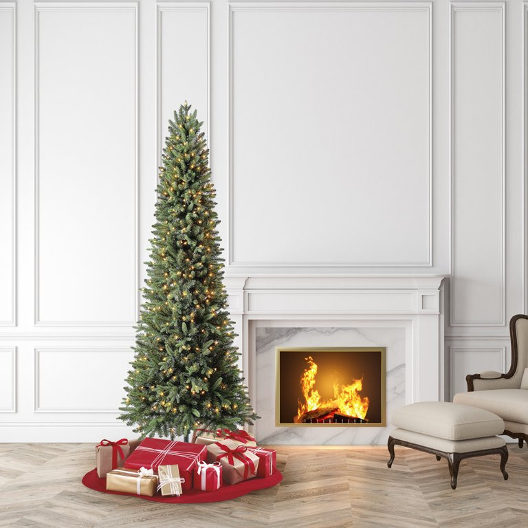 Holiday Time Prelit 400 Clear Incandescent Lights, Sanford Pencil Fir Artificial Christmas Tree, ... | Walmart (US)