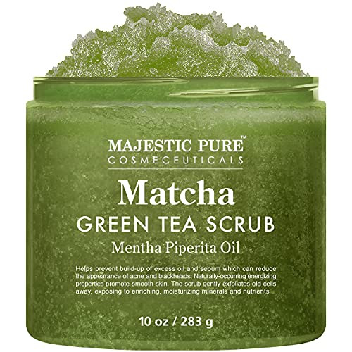 Majestic Pure Matcha Green Tea Body Scrub for All Natural Skin Care - Exfoliating Multi Purpose Body and Facial Scrub Moisturizes and Nourishes Face and Skin - 10 oz - Great Gift for Her | Amazon (US)