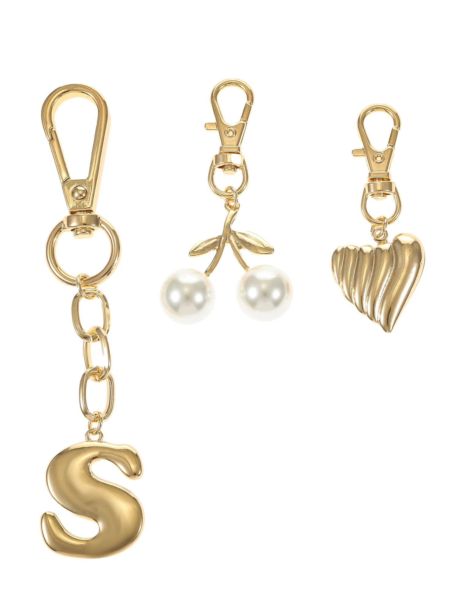 Time and Tru Goldtone Initial Letter Bag Charm Set, 3 Pieces, Letter S | Walmart (US)