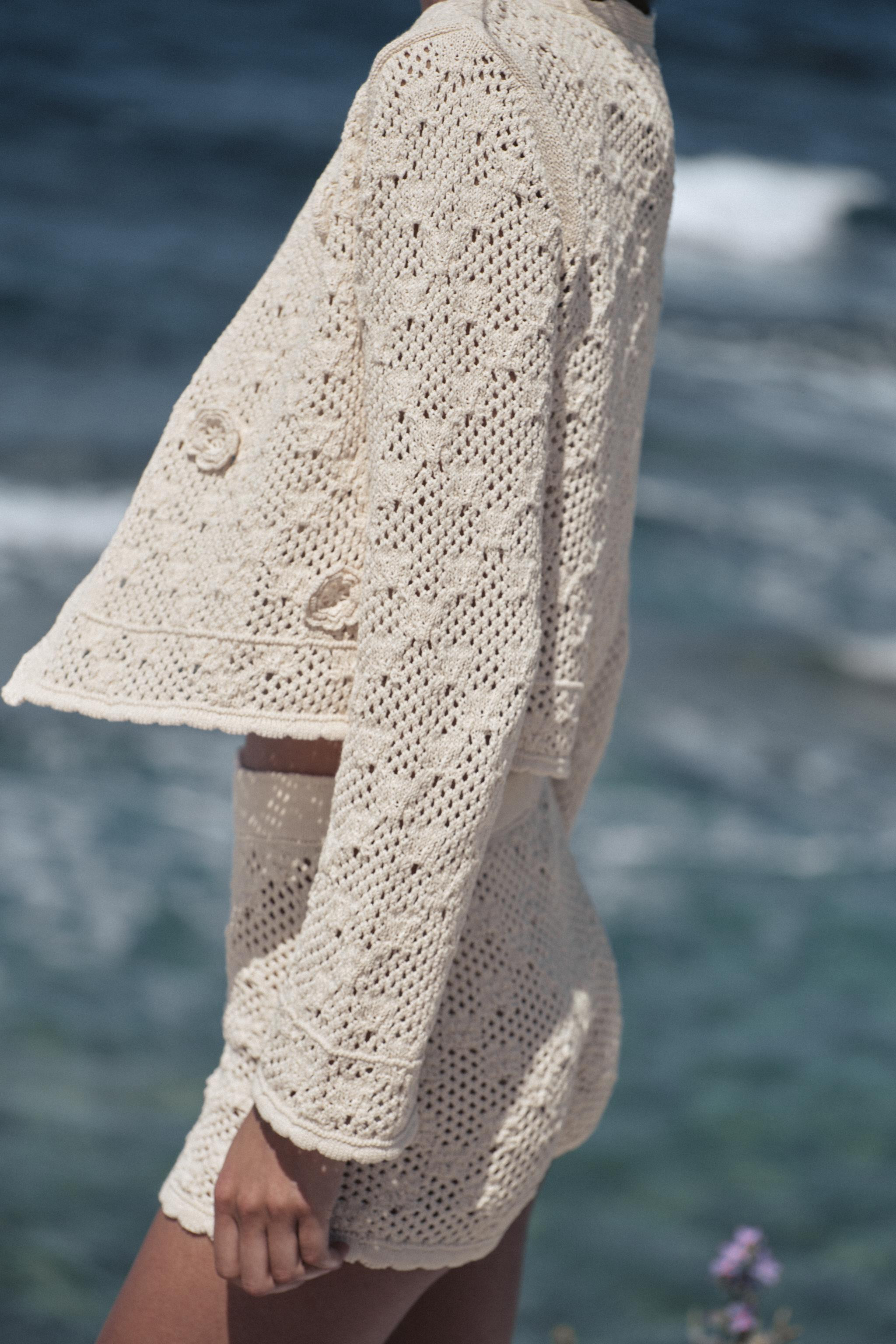 POINTELLE FLORAL CARDIGAN | Zara US