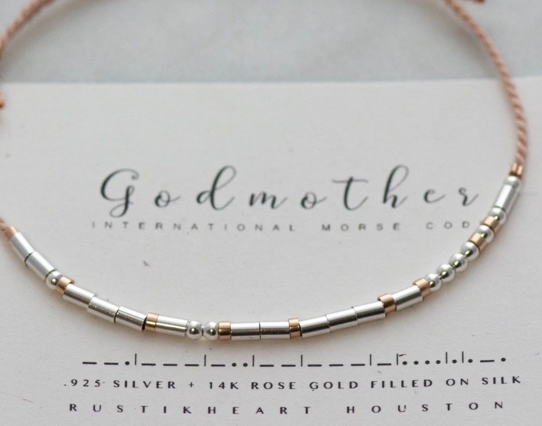 Godmother Gift • Godmother Bracelet | Morse Code Bracelet | Mothers Day Gift for God Mother Mor... | Etsy (US)