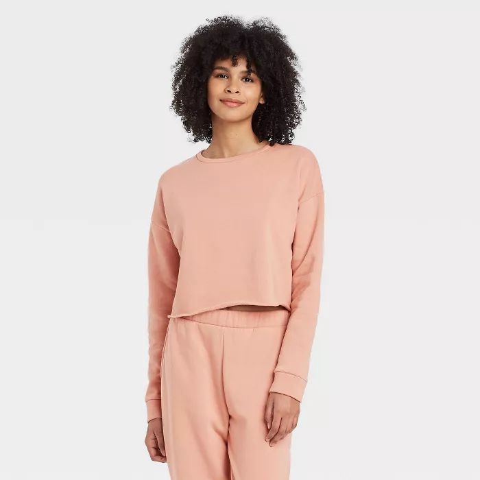 Women's Fleece Lounge Sweatshirt - Colsie™ Brown | Target