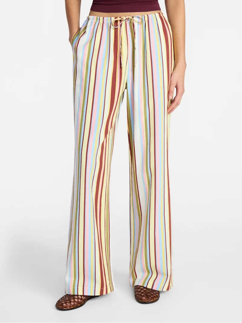 No Boundaries Cotton Pull-On Beach Pants, Women's & Women's Plus XXS-4X | Walmart (US)