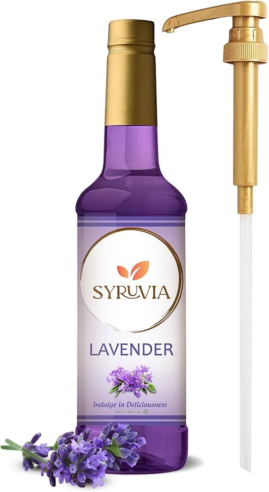 Syruvia Lavender Syrup for Coffee – Lavender Coffee Syrup Flavor, 25.4 fl oz, Kosher, Gluten Fr... | Amazon (US)