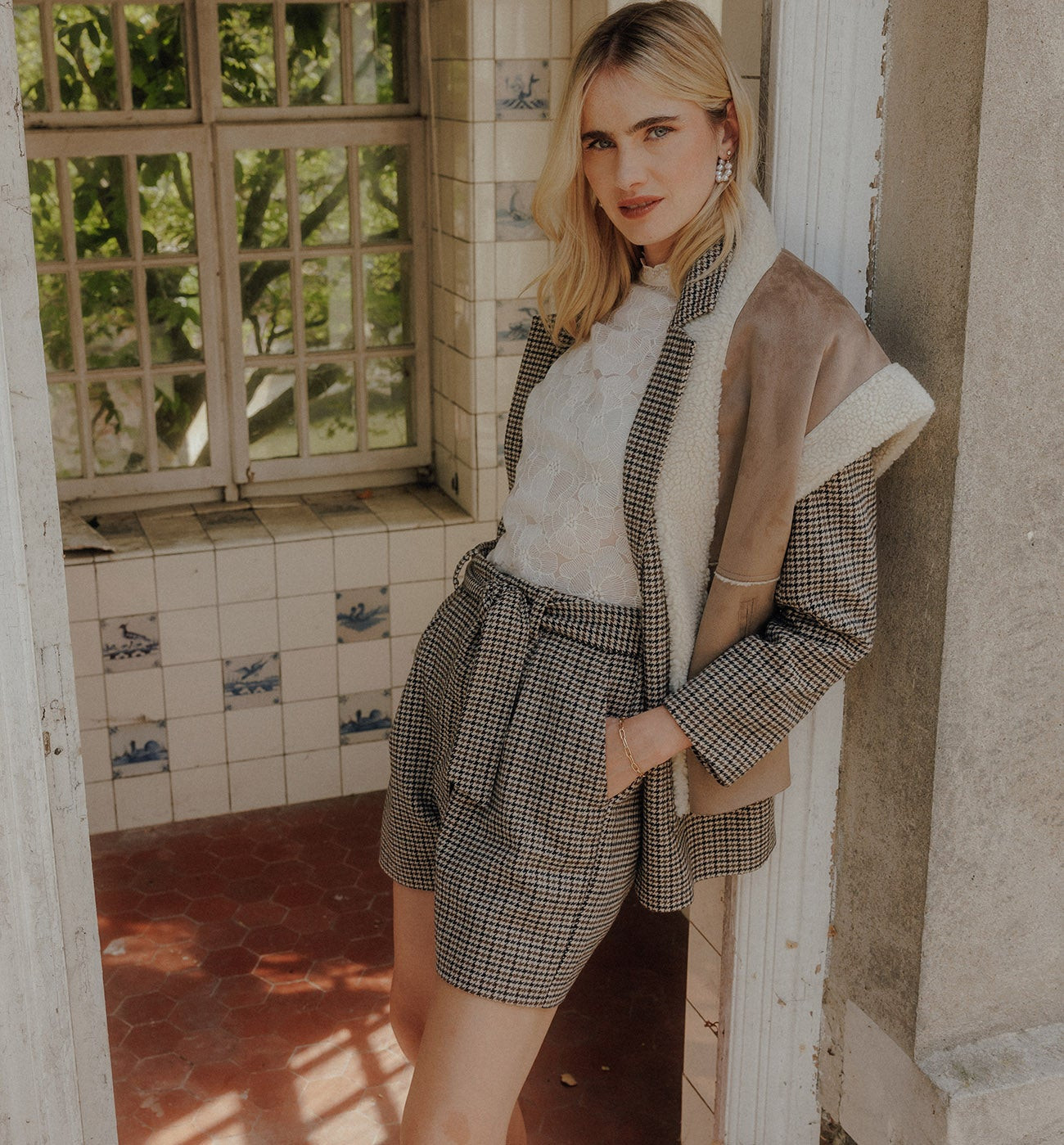 Short femme à carreaux - Carreaux marron | Promod (FR)