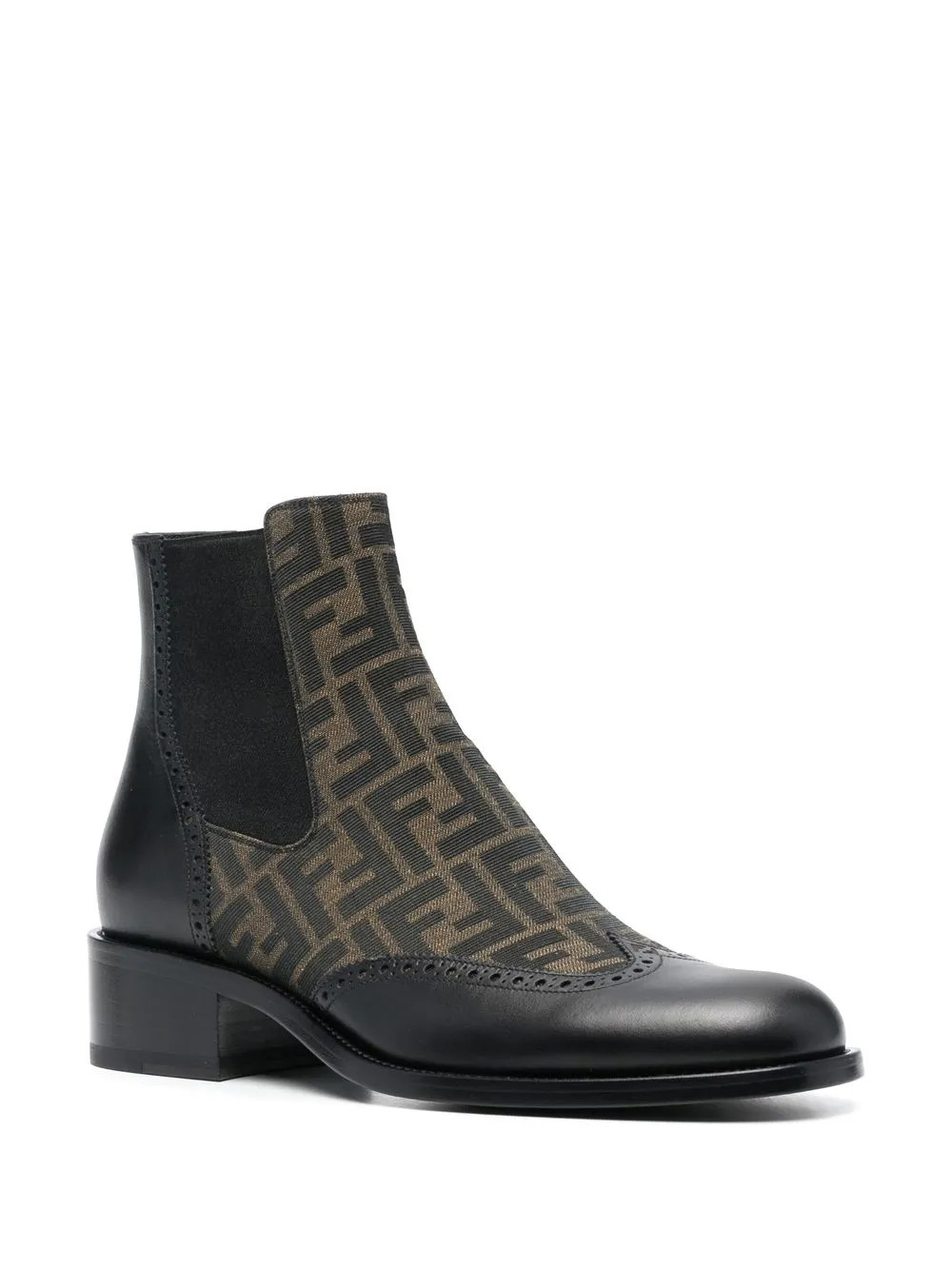 monogram-pattern leather ankle boots | Farfetch Global