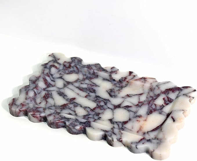 Natural 100% Marble Vanity Tray Luxury Scalloped Marble Storage Square Rectangle Tray for Home De... | Amazon (US)