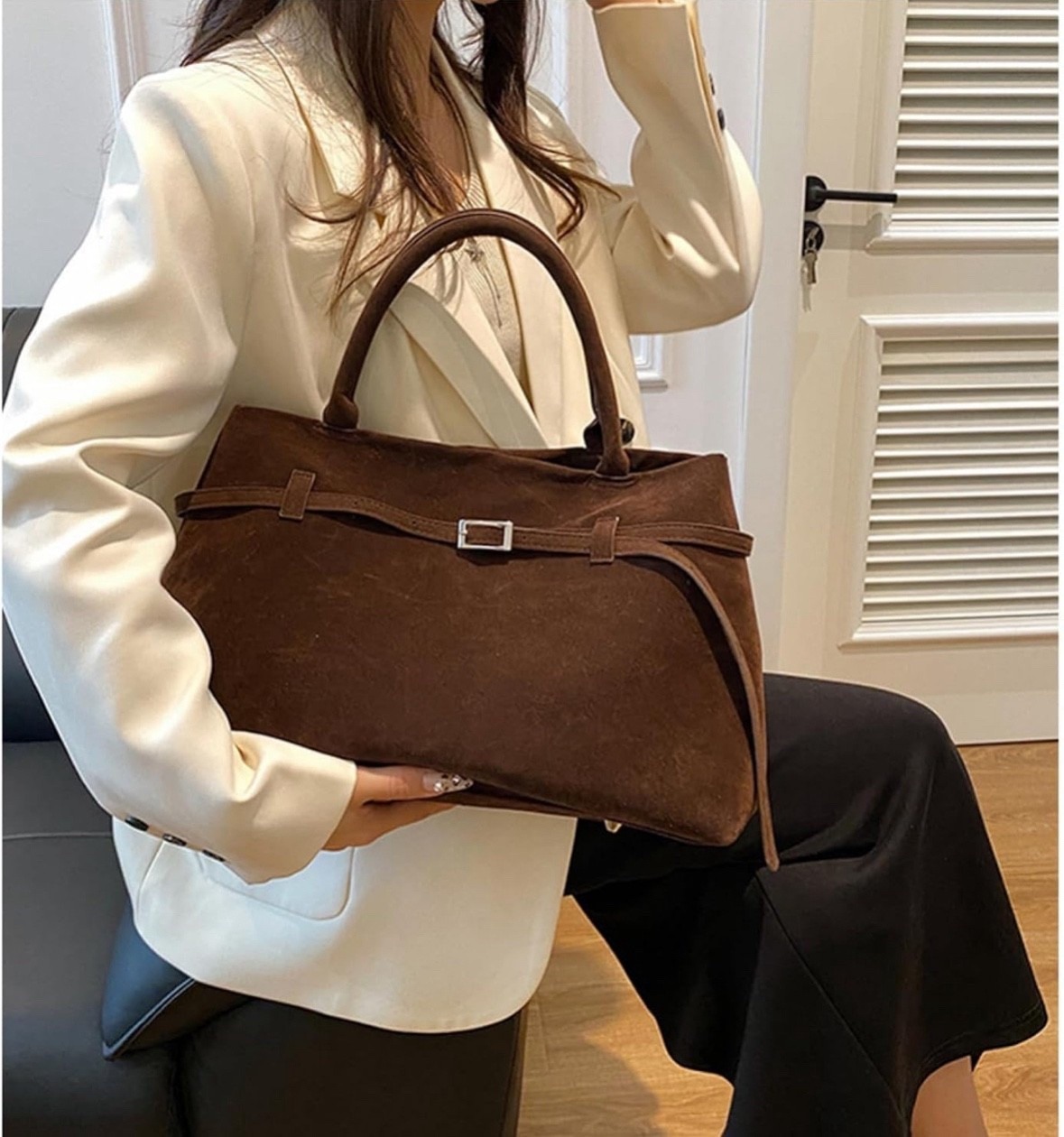 WAIT did I just find the most perfect fall bag ?! Chocolate suede YES and YES. Love the shape and the fact it’s alittle oversized 

#LTKItBag #LTKU #LTKStyleTip