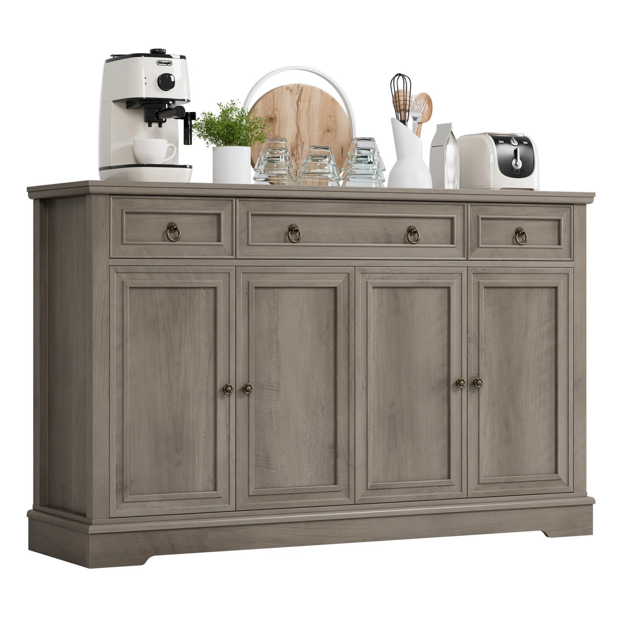 Shondolyn 54'' Sideboard Buffet with Drawers, Credenza Storage Cabinets (Adjustable Shelf) | Wayfair North America