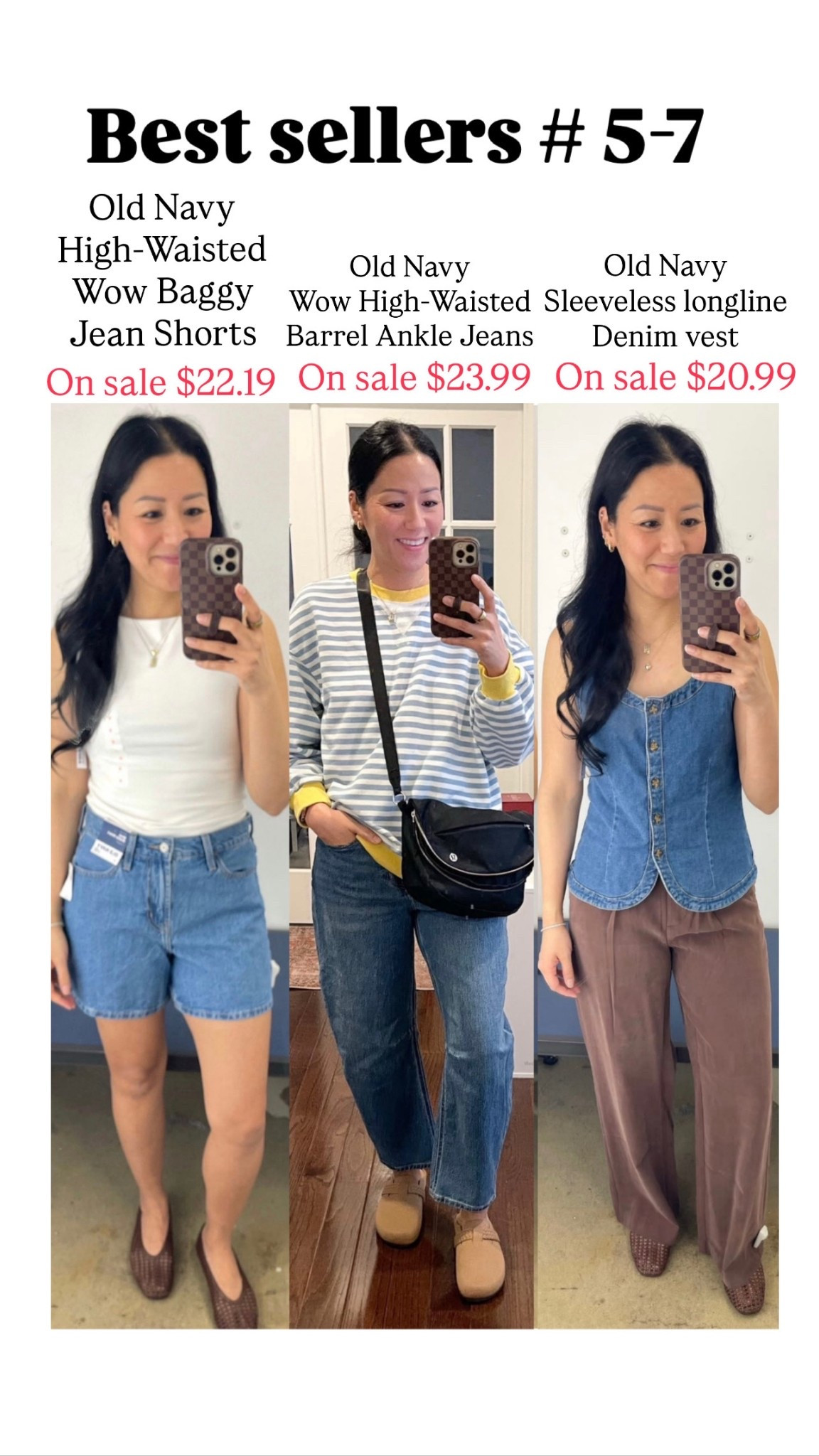 Size 2 shorts
Size 4 jeans (2 also fit but I like the relaxed fit of the 4)
Size small vest 

#LTKSeasonal #LTKOver40 #LTKSaleAlert