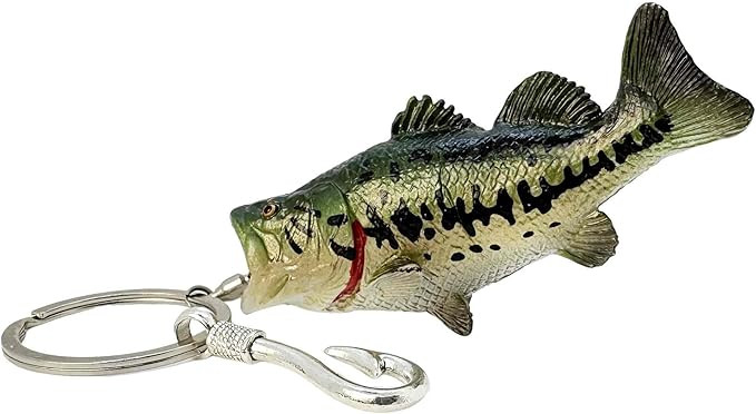 Bass Fishing Keychain Gifts, Bass Fish Key Chain For Men, Cool Fishing Keychain Stuff Funny For F... | Amazon (US)