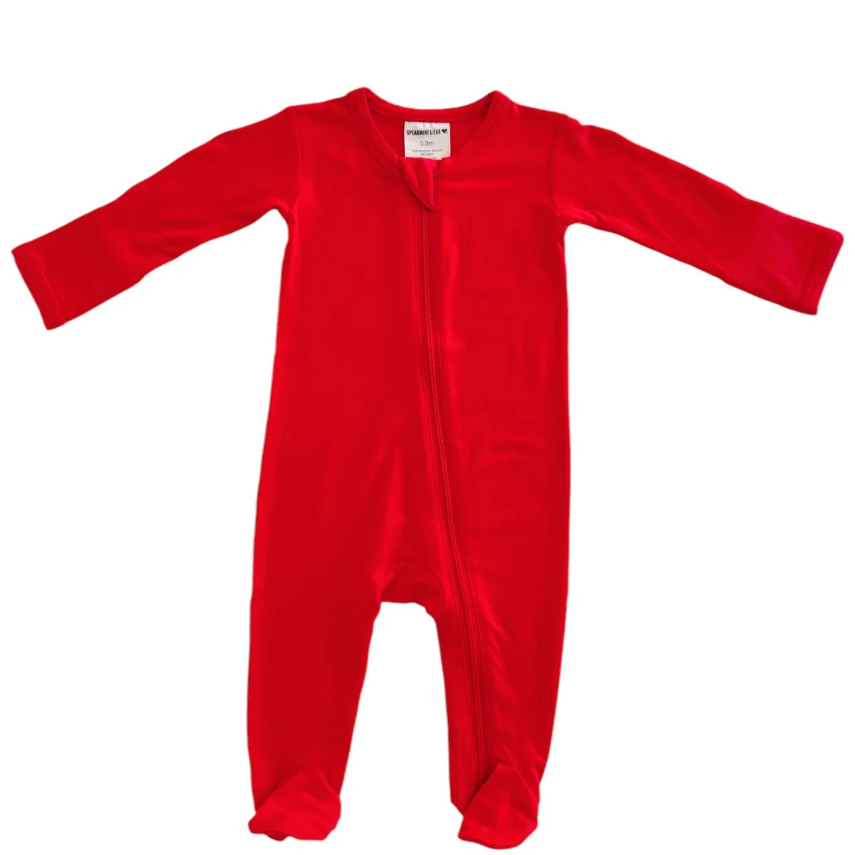 2-Way Zip Footie, Red | SpearmintLOVE