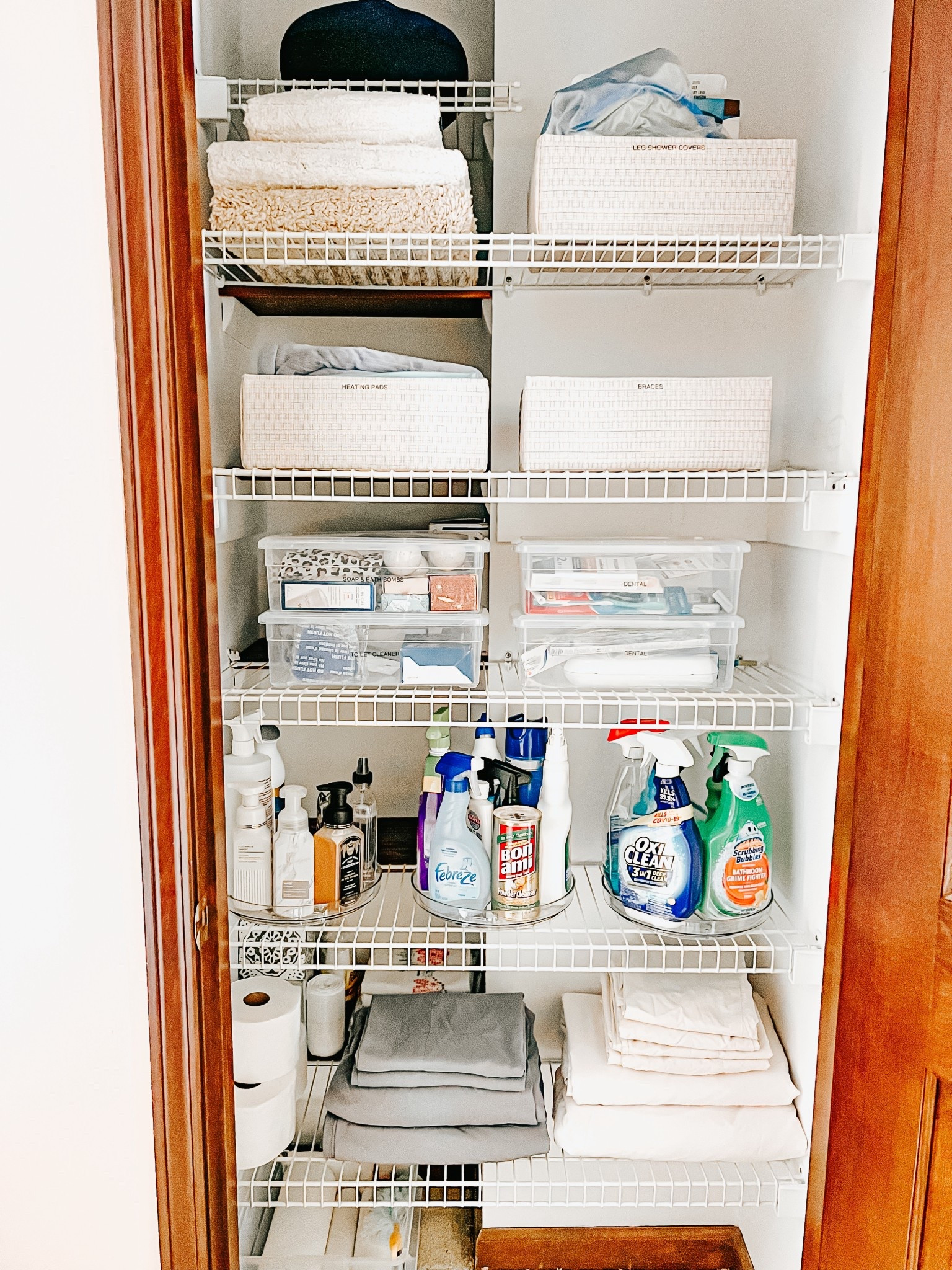 A freshly organized linen closet is the kind of calm that instantly makes everything feel better 🧺 

#LTKHome #LTKSeasonal