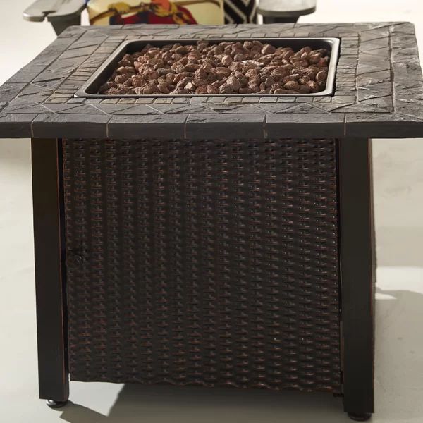 Slate tile Outdoor Propane Fire Pit Table | Wayfair North America