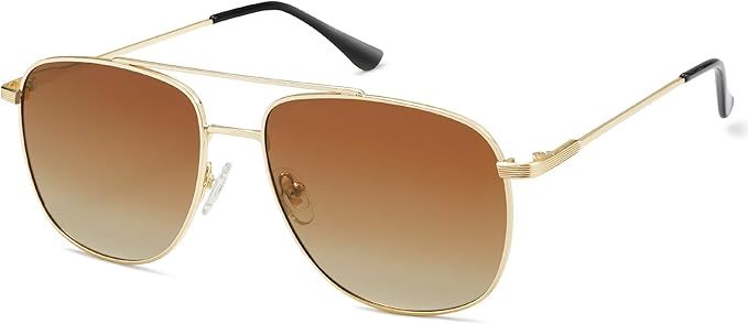 SOJOS Polarized Aviator Sunglasses Womens Men Trendy Designer Shades SJ1218 | Amazon (US)