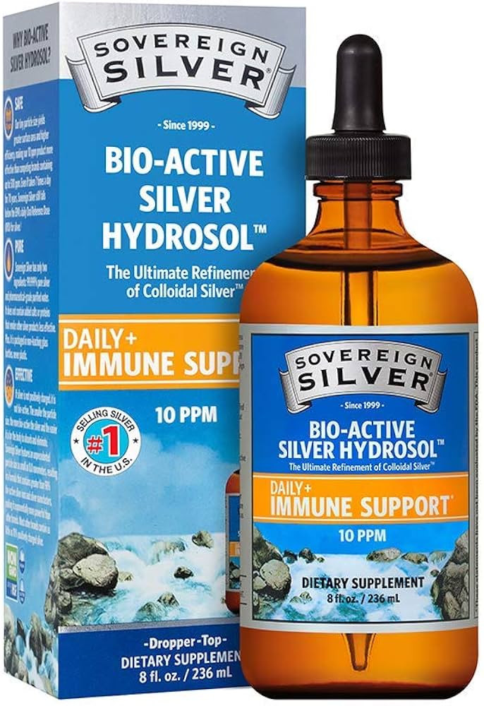 Sovereign Silver Bio-Active Silver Hydrosol for Immune Support - Colloidal Silver Liquid - 10 ppm... | Amazon (US)