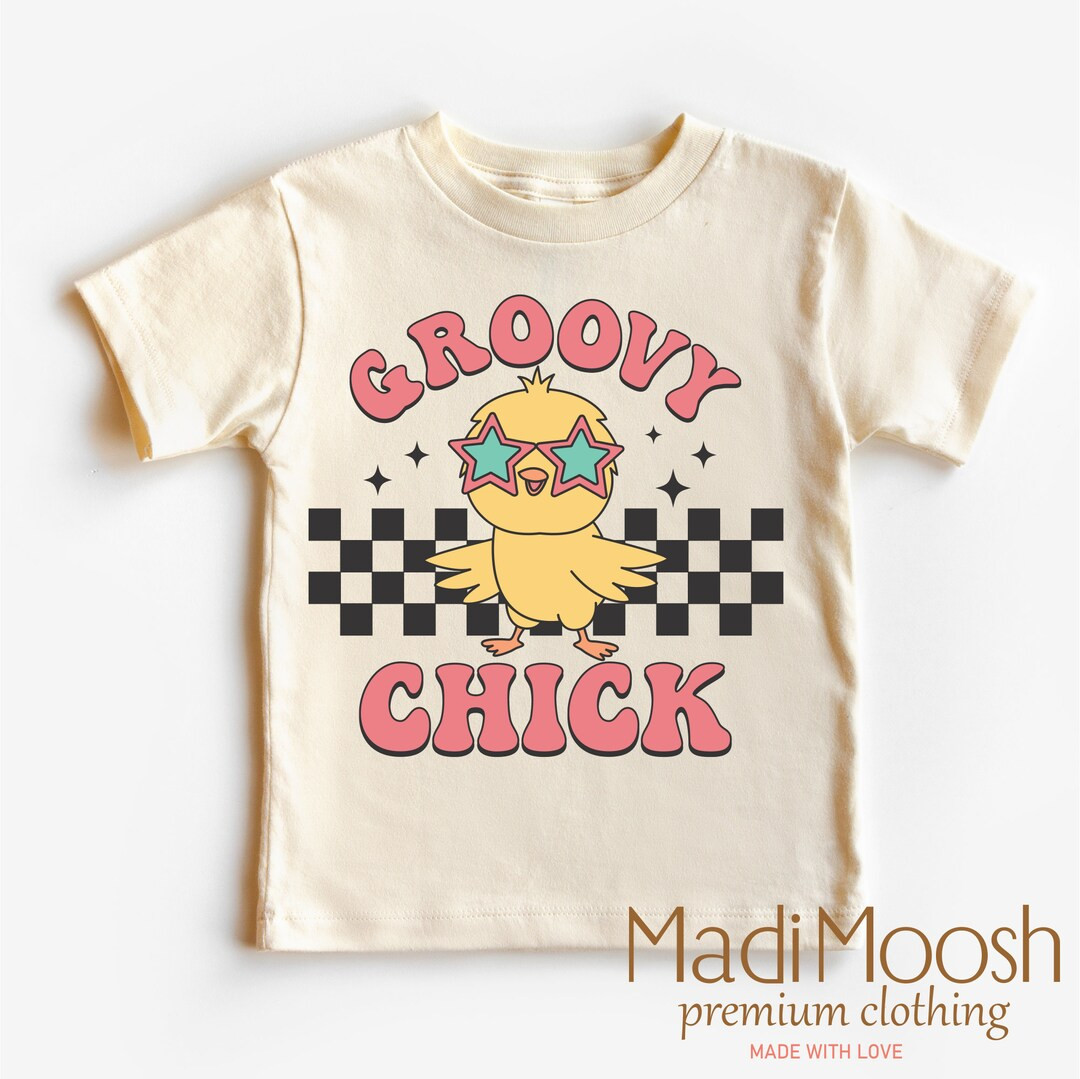 Groovy Chick Easter Toddler Shirt kids Easter Shirt Easter Chicken Natural Toddler Tee - Etsy | Etsy (US)