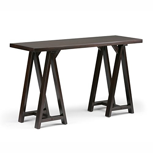 Simpli Home Sawhorse Console Sofa Table, Dark Chestnut Brown | Amazon (US)