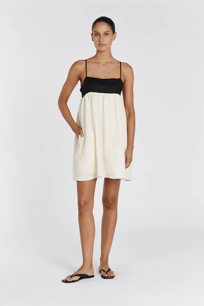 ELENA BUTTERMILK LINEN MINI DRESS | DISSH