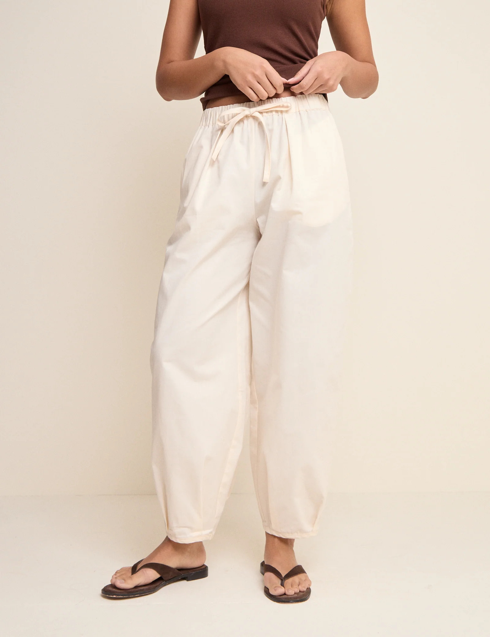 Cream Balloon Leg Trousers | Nobody's Child