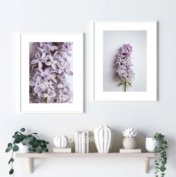 Flower print set of 2lilac printsFloral wall artnordic | Etsy | Etsy (US)