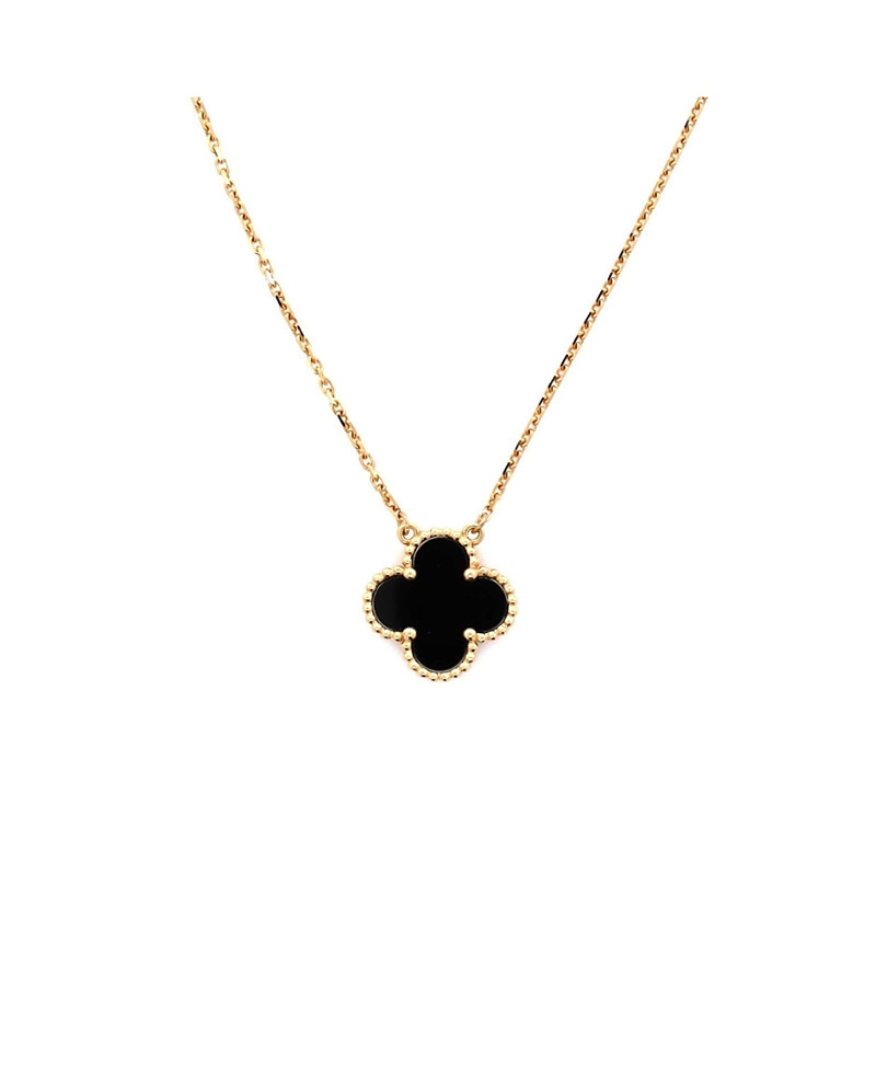Pre-Owned Van Cleef & Arpels Vintage Alhambra Pendant Necklace 18K Gold and Onyx, 16.25 | Bloomingdale's (US)