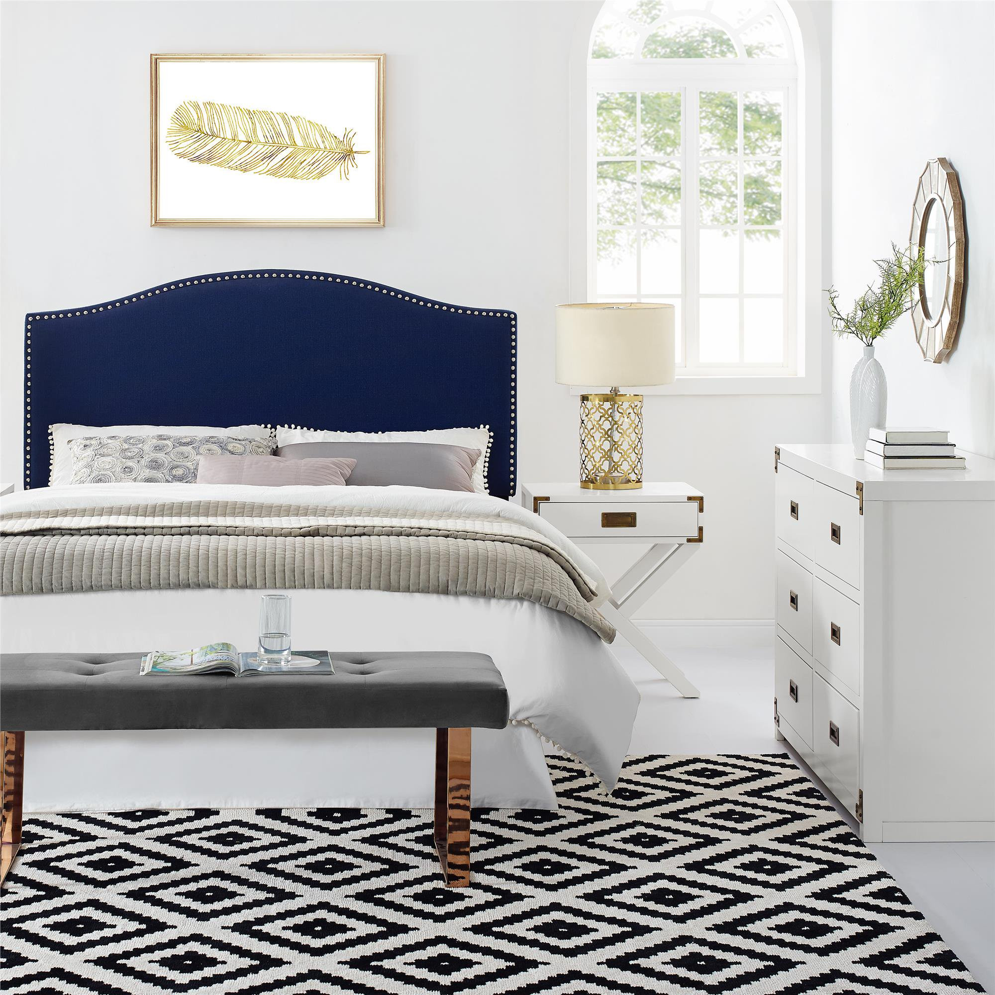 Better Homes and Gardens Grayson Linen Headboard with Nailheads, Multiple Colors, Multiple Sizes ... | Walmart (US)