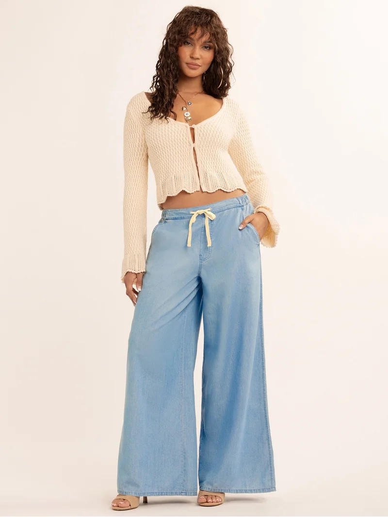 Jessica Simpson Women's Nara Pull On Wide Leg Pant, Sizes XS-XL - Walmart.com | Walmart (US)