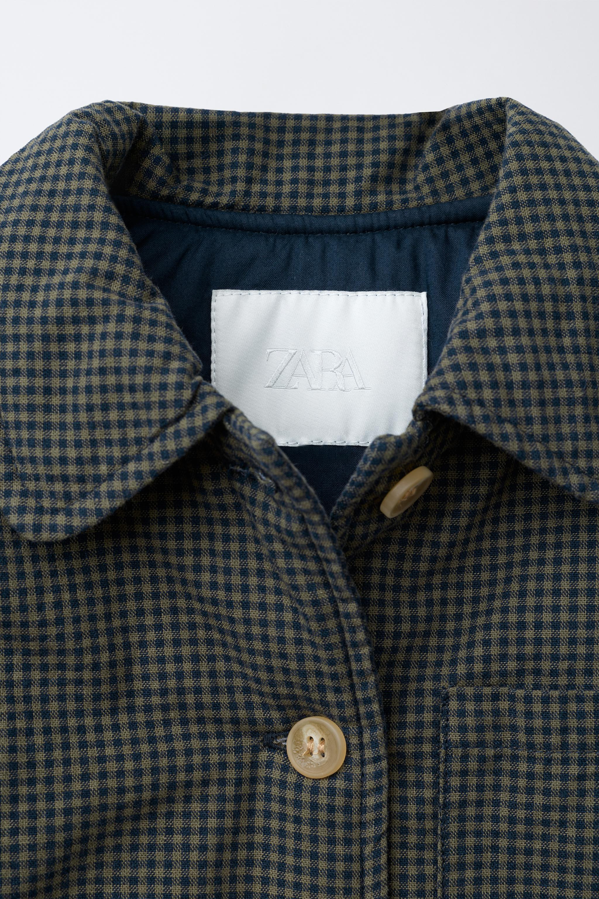 GINGHAM CHECK PUFFER JACKET | Zara UK