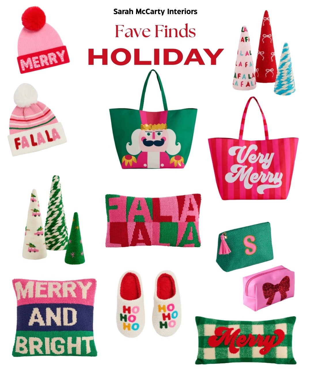 Holiday gift guide and decor 🎄🩷 Holiday throw pillows, holiday tote bags, makeup bags, Christmas trees, snow hat beanie, slippers, colorful Christmas 

#LTKHoliday #LTKHome #LTKGiftGuide