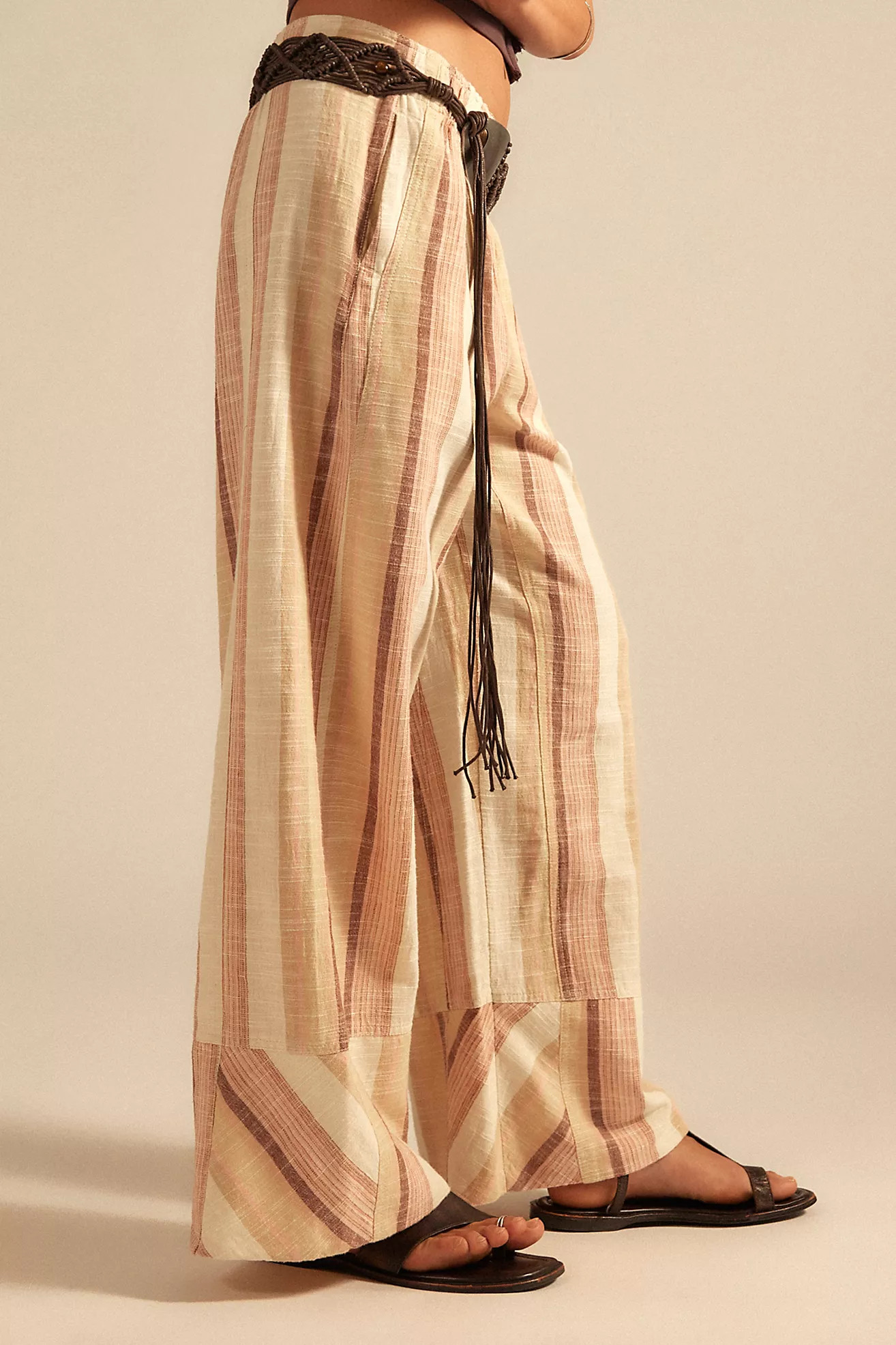 Day's End Linen Striped Pull-On Pants | Free People (Global - UK&FR Excluded)