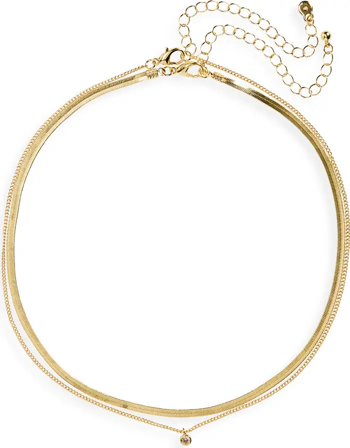 Set of 2 14K Gold Dipped Layered Necklaces | Nordstrom