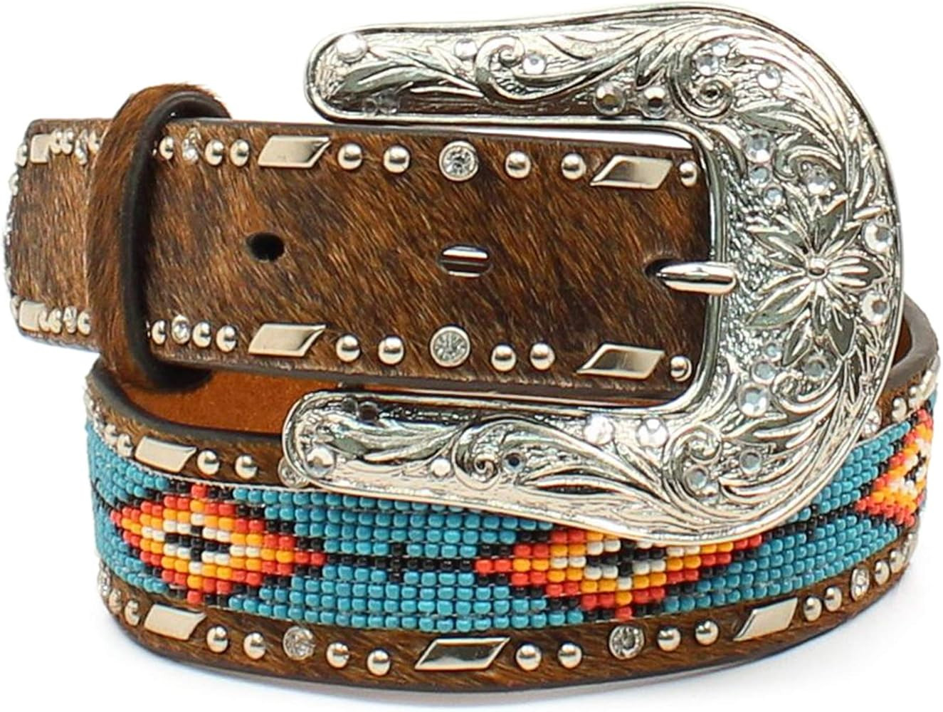 Ariat Kid's Southwest Beaded Hair-On Belt | Amazon (US)