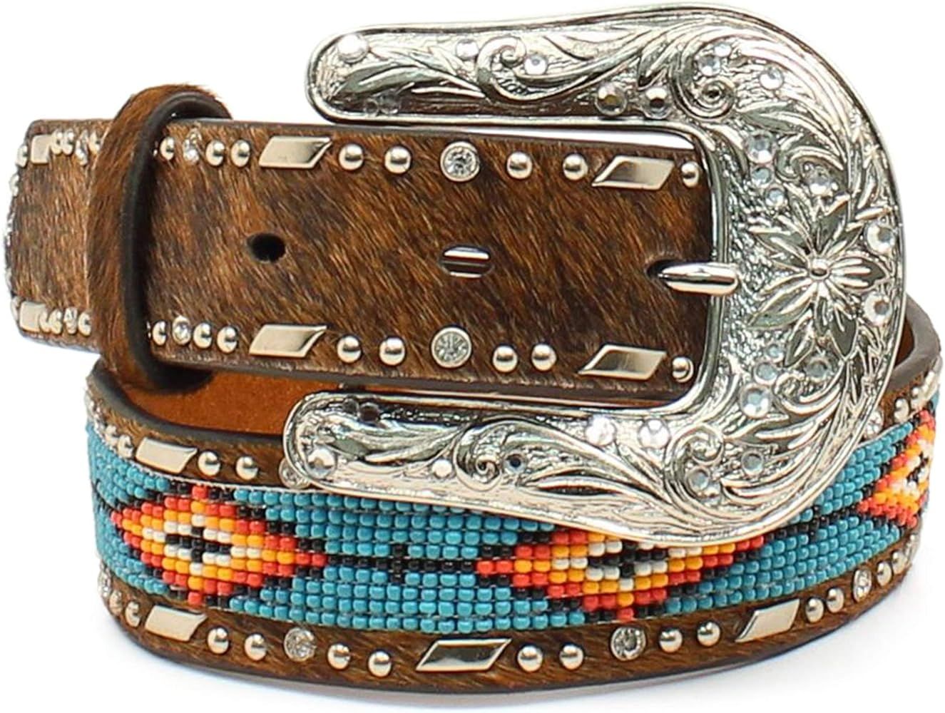 Ariat Kid's Southwest Beaded Hair-On Belt | Amazon (US)