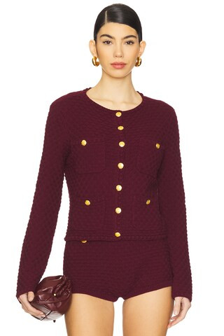 MAJORELLE Evaline Cardigan in Oxblood from Revolve.com | Revolve Clothing (Global)