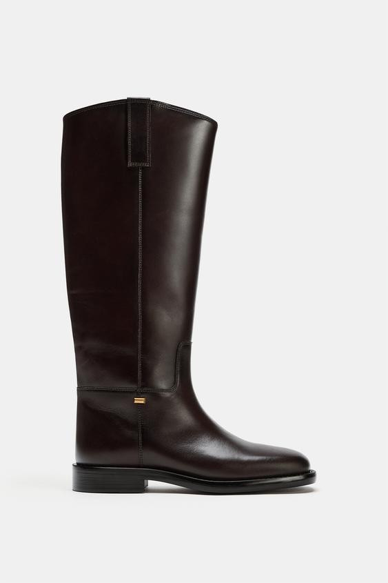 LEATHER RIDING BOOTS | Zara US