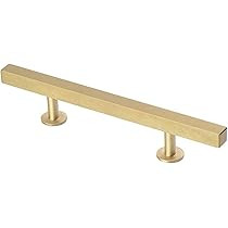 Lew's Hardware Bar Series 31-103 Solid Brushed Brass Cabinet Knobs and Pulls (3-3/4" Holes/7" Overal | Amazon (US)