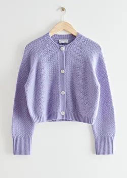 Wool Knit Glitter Cardigan - Lilac - Cardigans - & Other Stories US | & Other Stories US