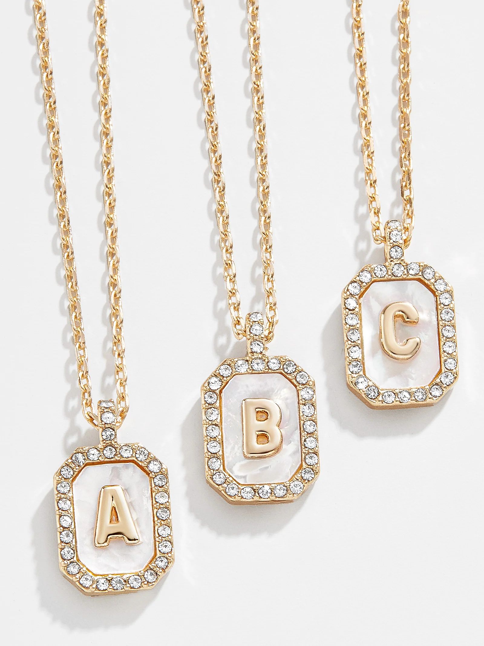 Gold & Mother of Pearl Initial Necklace - Mother Of Pearl | BaubleBar (US)