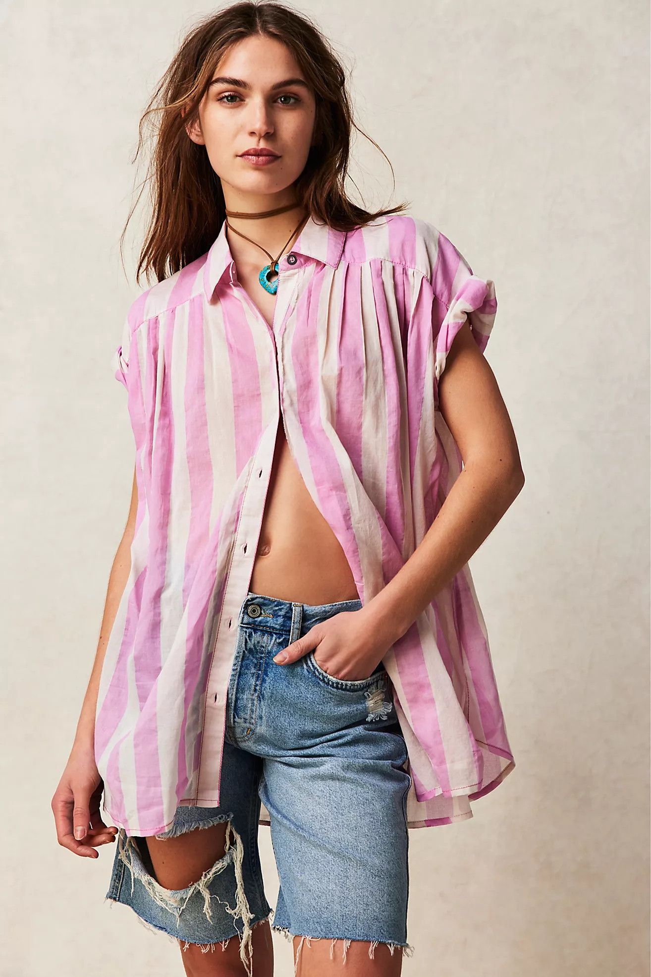 We The Free Float Away Stripe Shirt | Free People (Global - UK&FR Excluded)